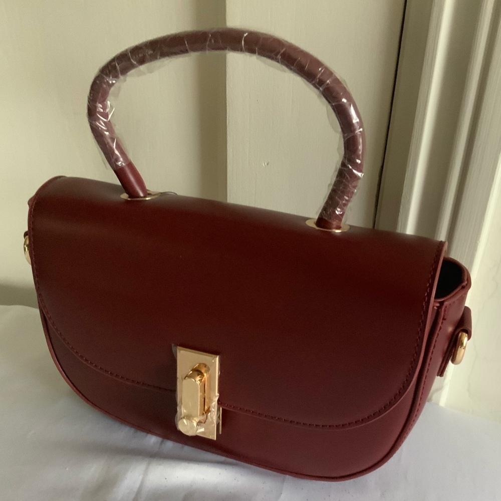 Melie Bianco Burgundy Top Handle Pocketbook